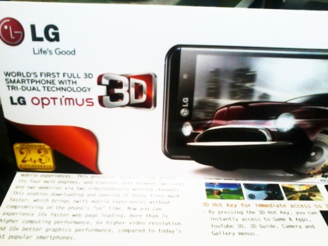 The LG optimus 3D